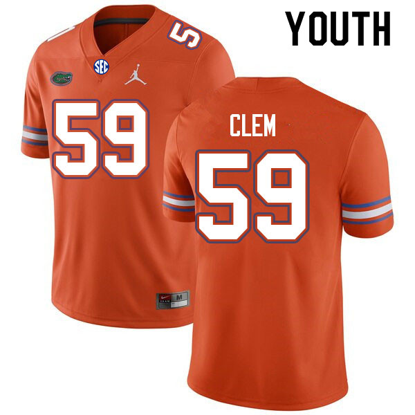 Youth #59 Hayden Clem Florida Gators College Football Jerseys Sale-Orange